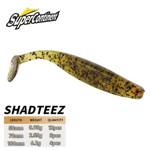 Amostra Softbait Supercontinent ShadTeez T-Tail 50mm, 70mm ou 100mm