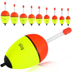 Conjunto 5 Bóias Sougayilang EVA Luminosas com Suporte para Luz Química 10 g–80 g para Pesca Noturna