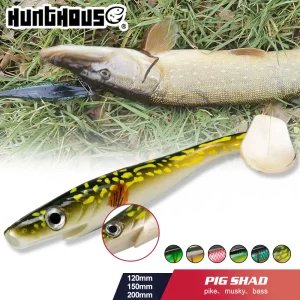 Amostra Softbait Hunthouse Paddle Tail Pig Shad 120mm, 150mm ou 200mm 10g–50g