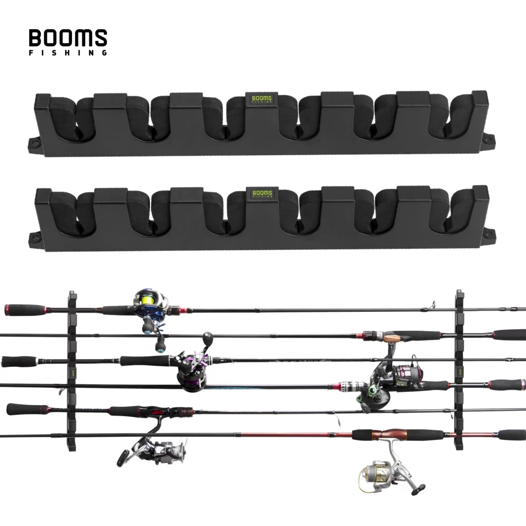 Suporte Horizontal Booms Fishing WV5 para 6 Canas de Pesca – Montagem de Parede