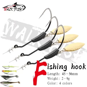 Conjunto 3 Anzóis Offset Plumbados WALK FISH com Colher e Twist Lock 2g a 9g