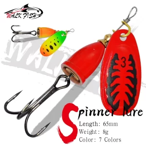Amostra WALK FISH Colher Spinner Metal 6,5 cm 8 g para Truta, Achigã e Lúcio