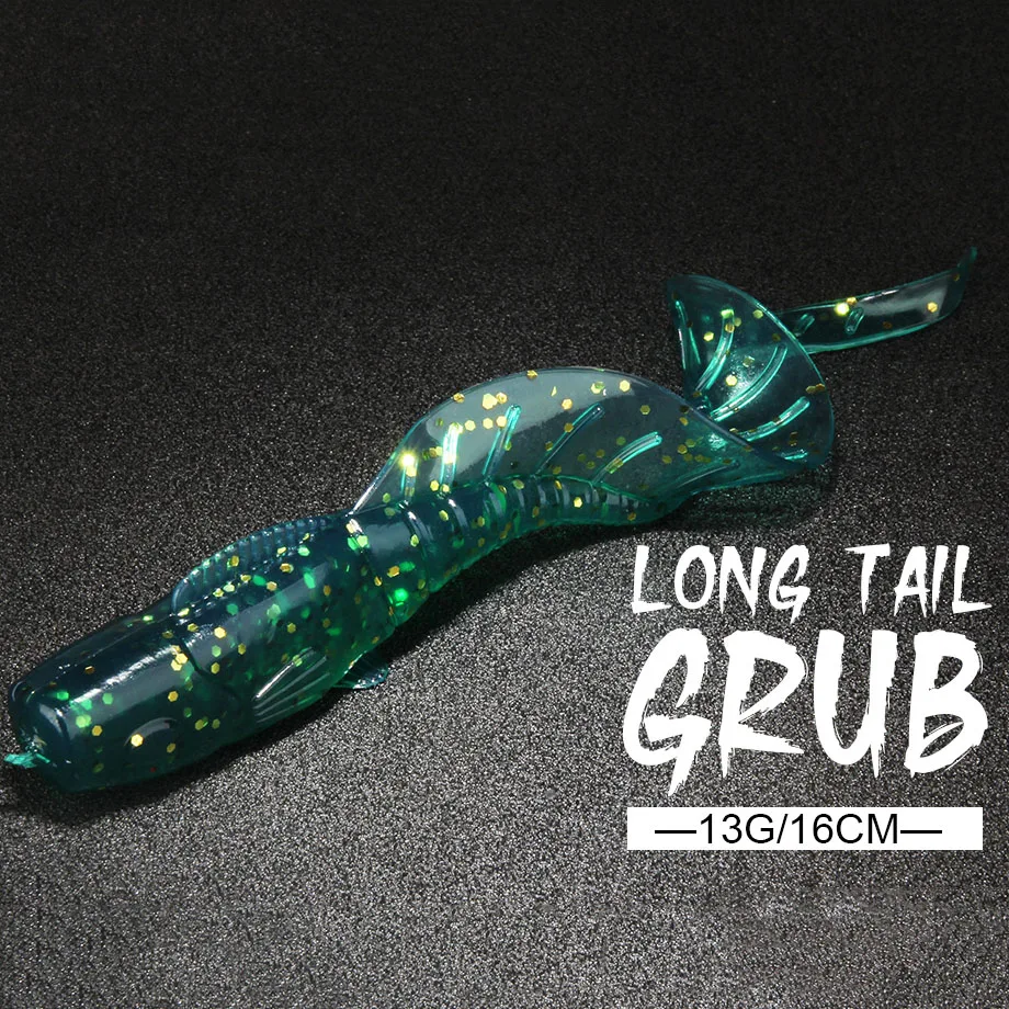 Conjunto 3 Vinis Spinpoler Long Tail Grub 16cm 13g para Predadores - Image 2
