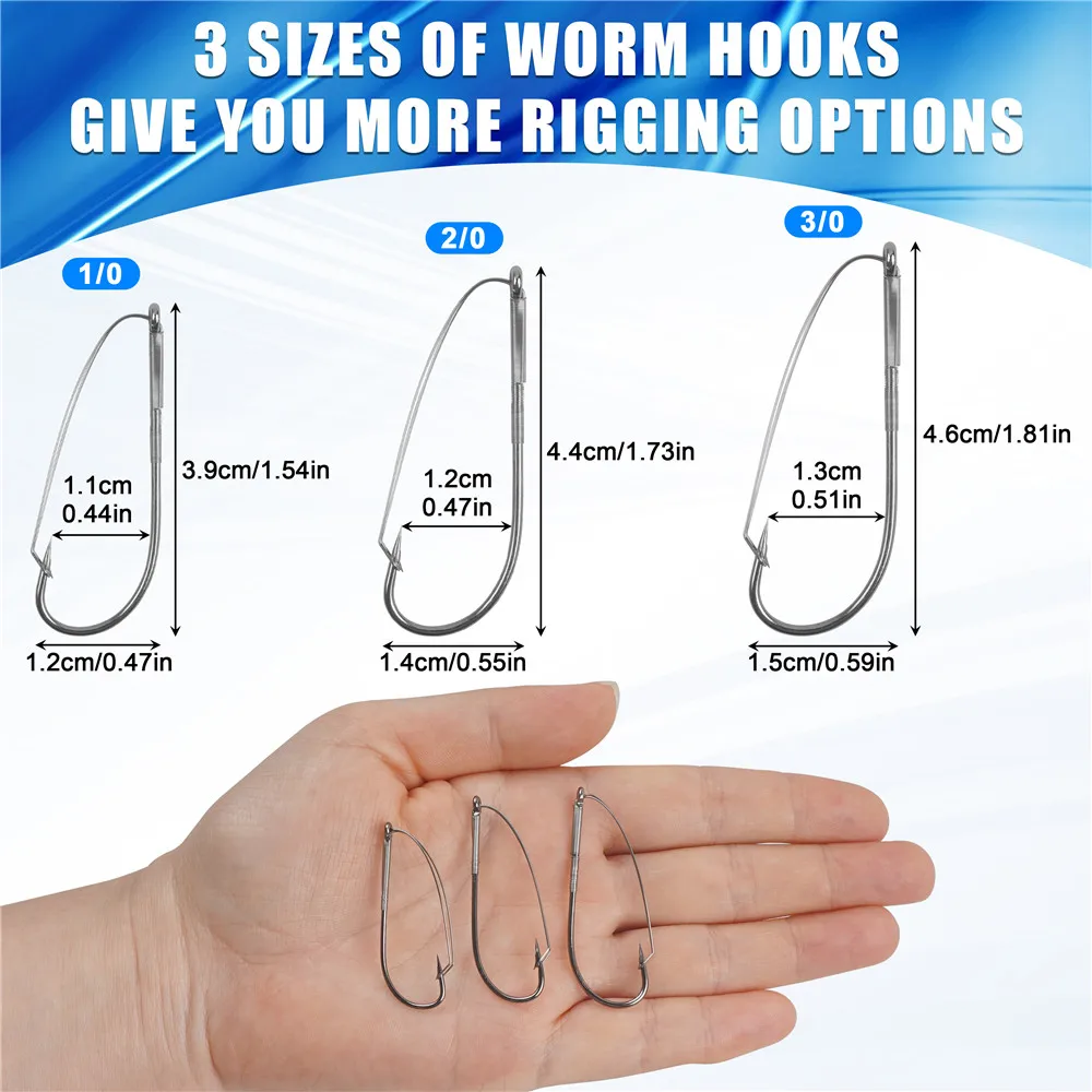 Anzóis Wacky Rig Weedless em Aço Carbono 1/0–3/0 para Amostras de Vinil (30 unid.) - Image 2