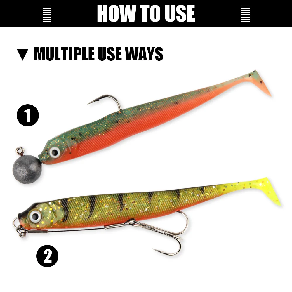 Amostra Spinpoler Soft Shad Paddle Tail 7.5cm 2.5g / 9.5cm 5g / 12.5cm 11g (8/5/3 un.) - Image 4