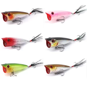 Popper Rocket Wave Topwater 60mm 70mm 80mm de Superfície
