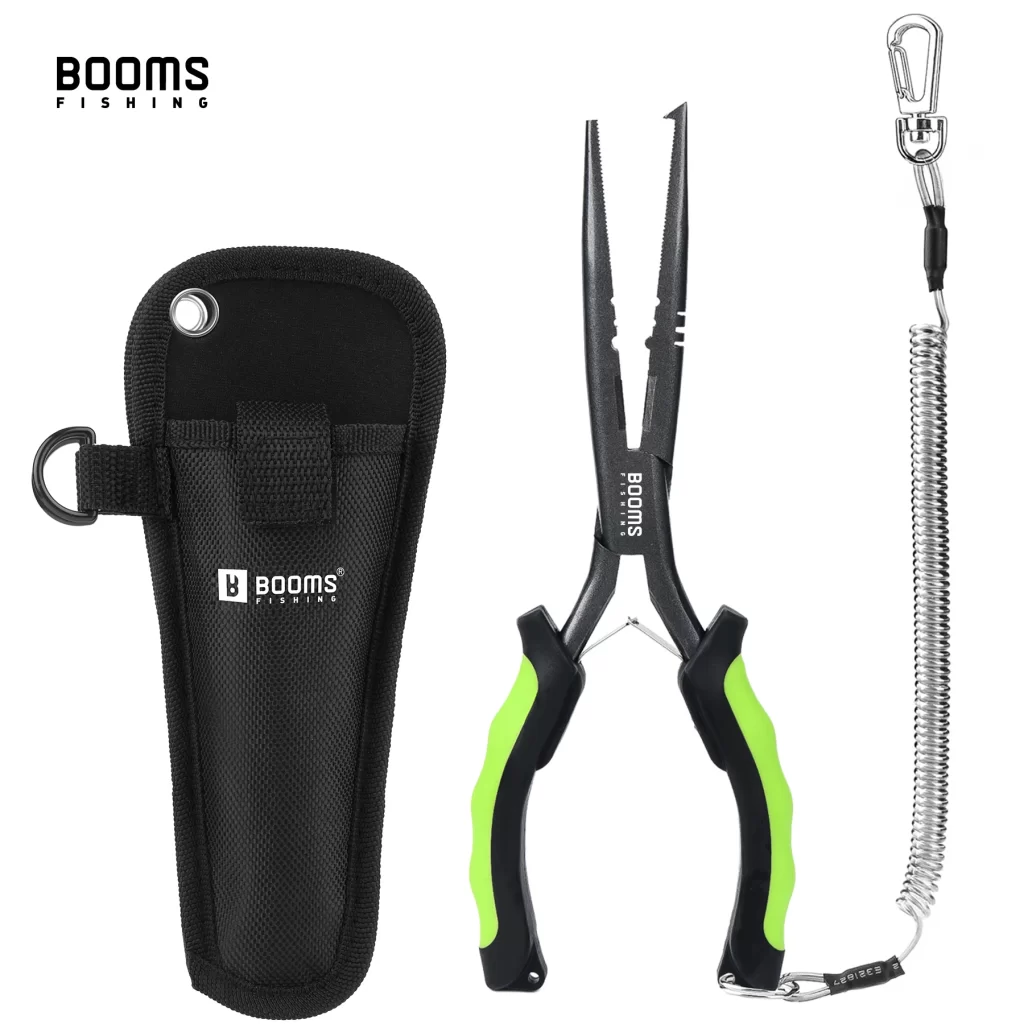 Alicate Booms Fishing Inox 23,5cm de Bico Longo com Corta-Linha Multiuso