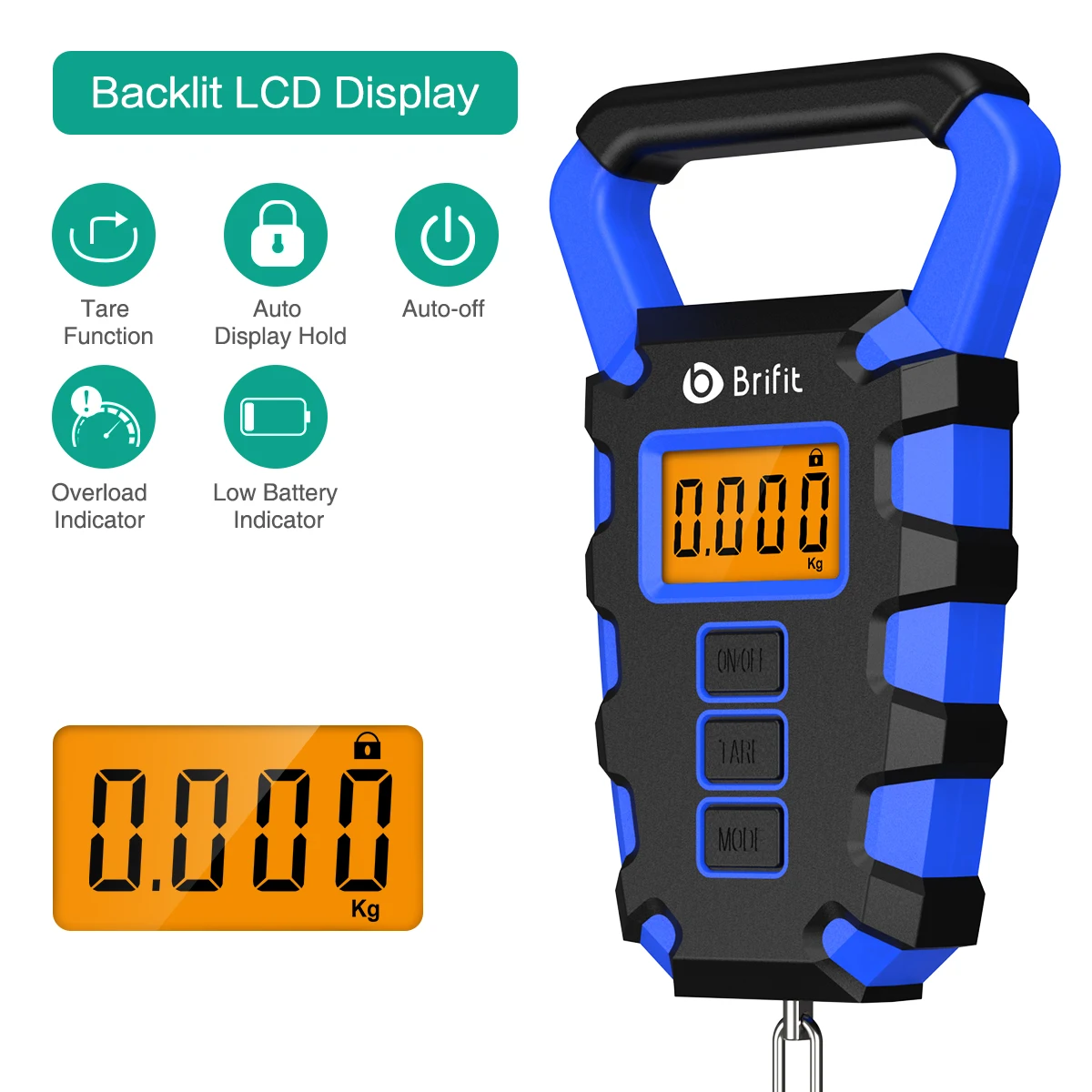 Balança Digital Portátil 50kg Bifit com Gancho e Fita Métrica para Pesca - Image 4