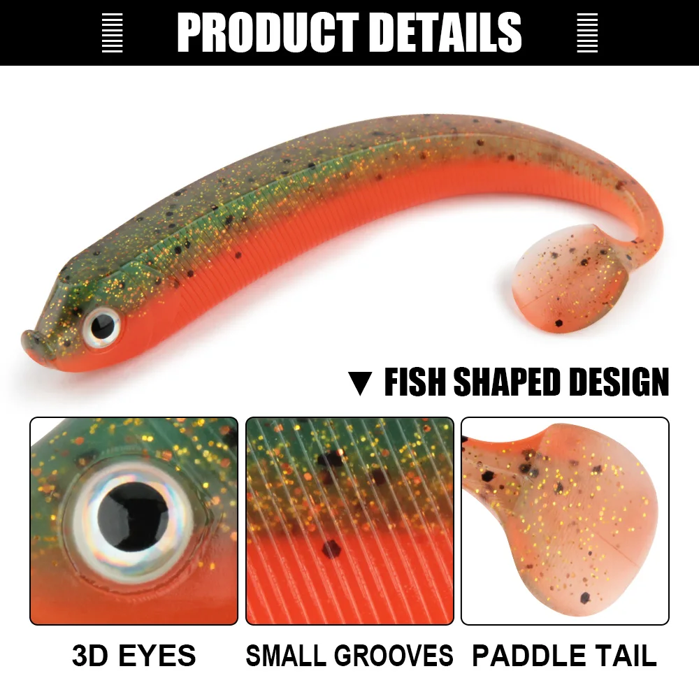 Amostra Spinpoler Soft Shad Paddle Tail 7.5cm 2.5g / 9.5cm 5g / 12.5cm 11g (8/5/3 un.) - Image 5
