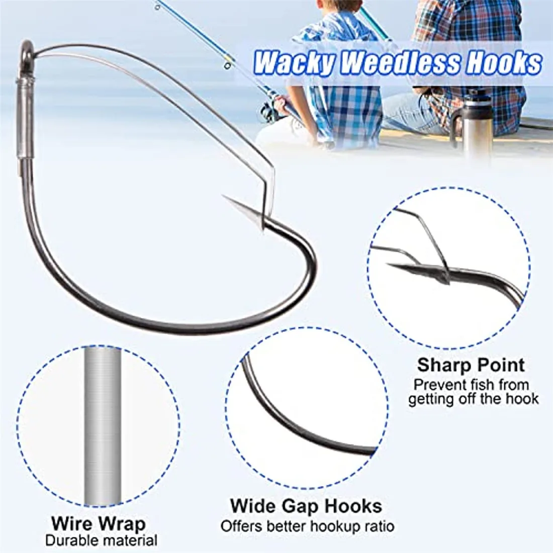 Anzóis Wacky Weedless Easy Catch 55 un. 4#–1/0 - Image 5