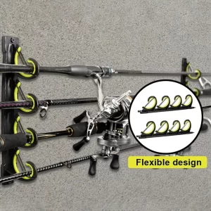 Suporte de Parede DKSHETOY para Arrumação de 8 Canas com Revestimento em Borracha