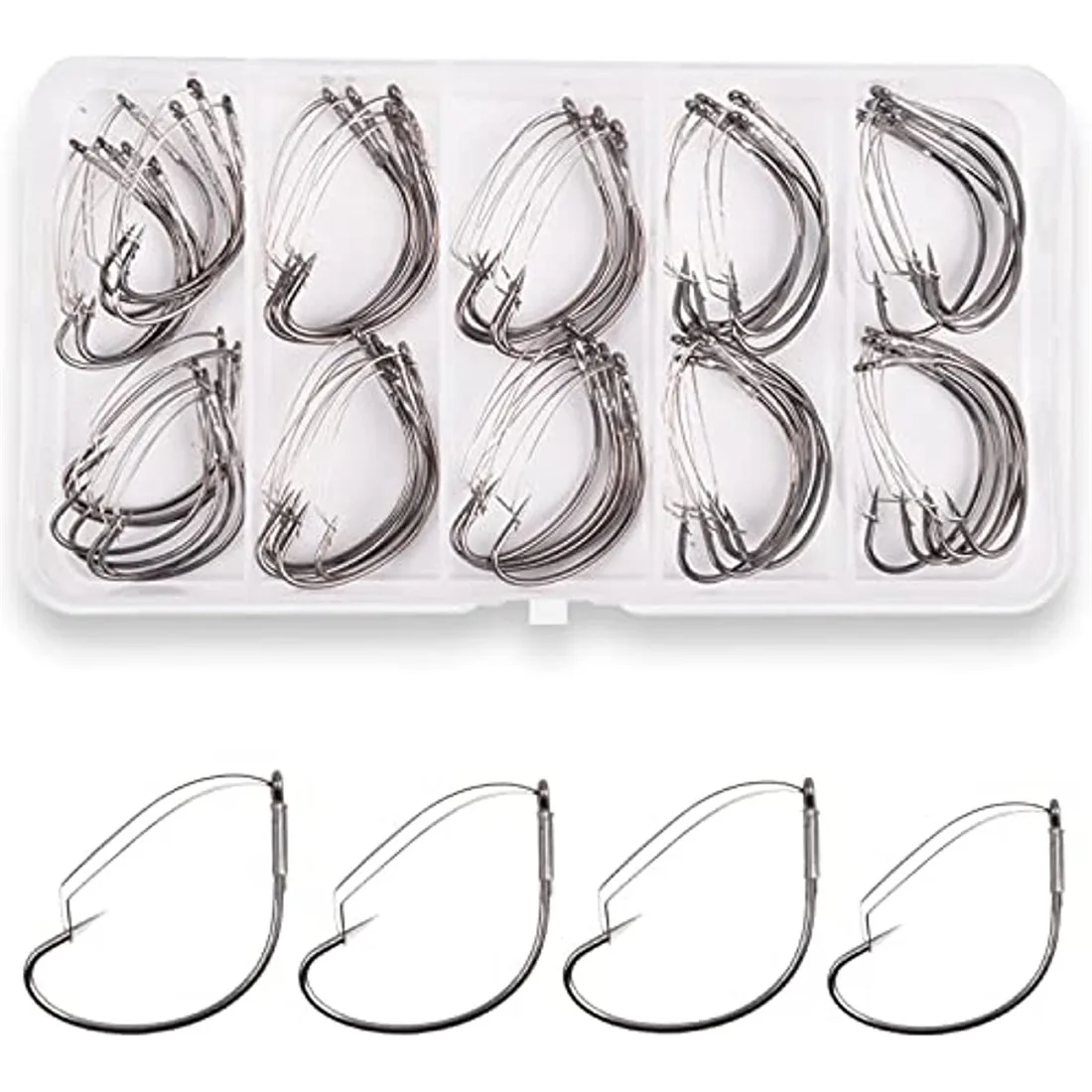 Anzóis Wacky Weedless Easy Catch 55 un. 4#–1/0