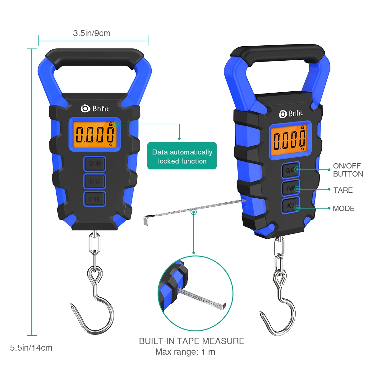 Balança Digital Portátil 50kg Bifit com Gancho e Fita Métrica para Pesca - Image 5