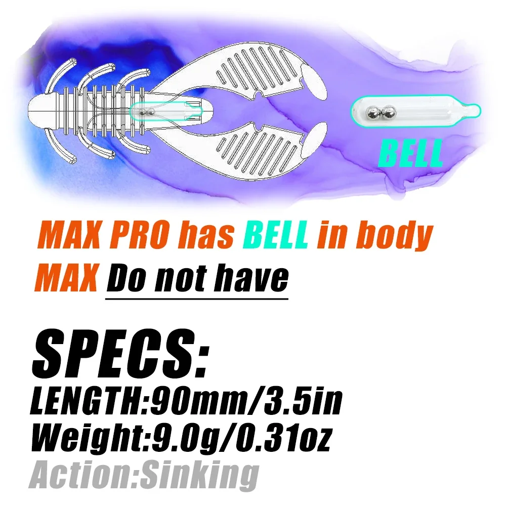 Amostra B&U MAX PRO Lagostim 9cm 9g com Sal e Aroma - Image 2