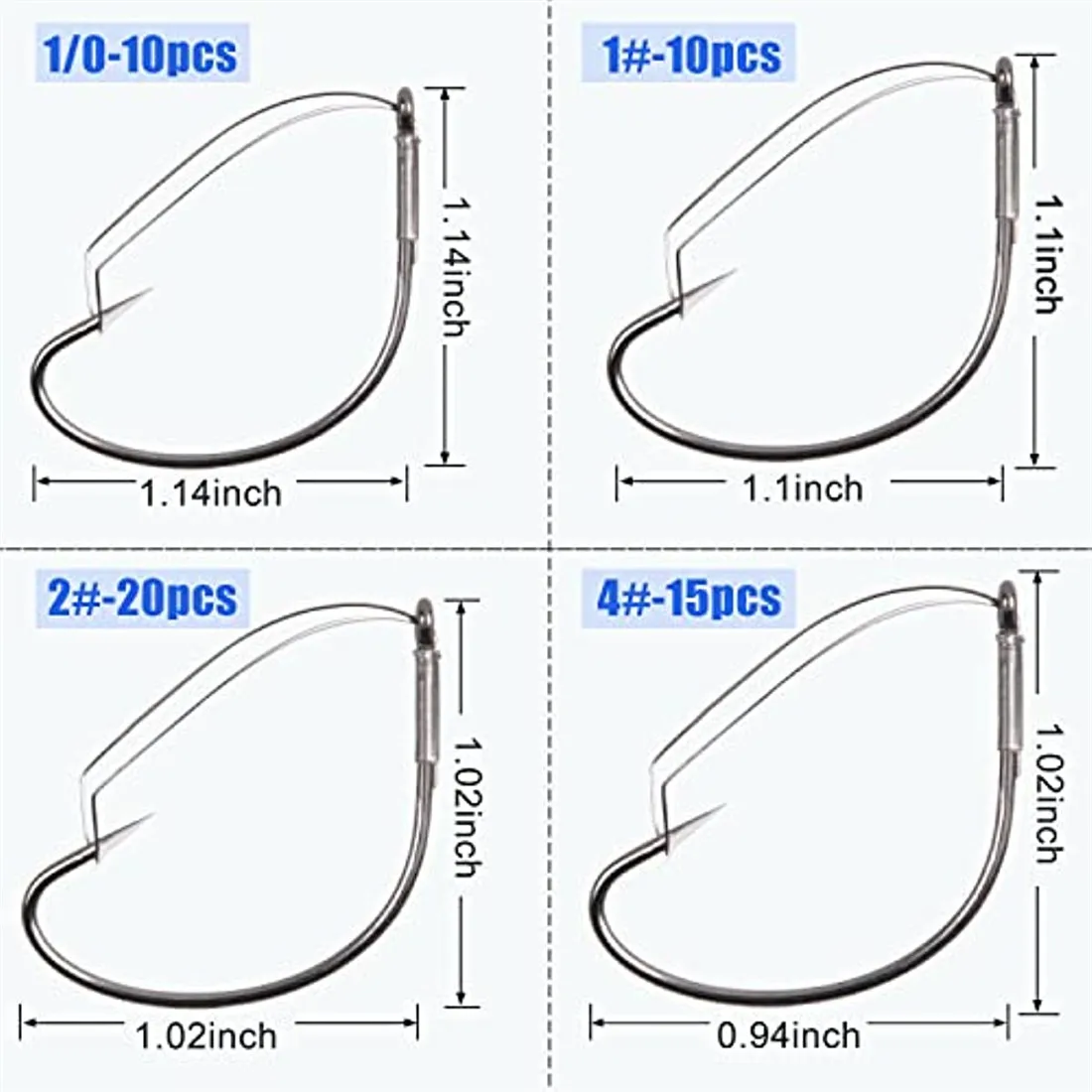 Anzóis Wacky Weedless Easy Catch 55 un. 4#–1/0 - Image 2