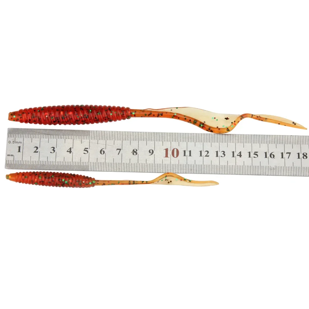 Conjunto 5 Vinis RoseWood Minhoca Flexível com Cauda Onda 13–18cm para Predadores - Image 3