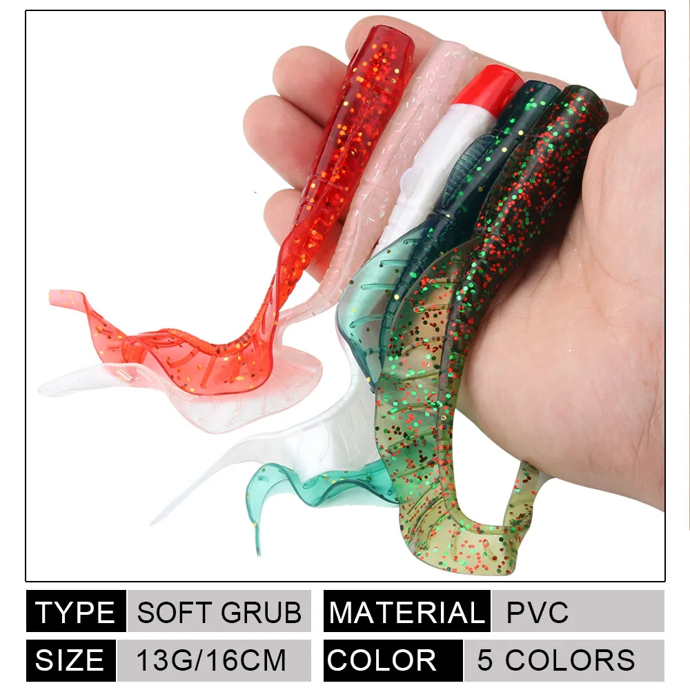 Conjunto 3 Vinis Spinpoler Long Tail Grub 16cm 13g para Predadores - Image 3