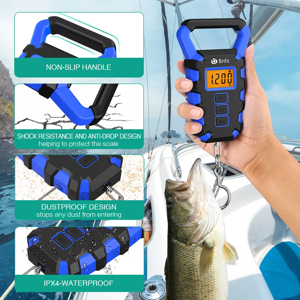 Balança Digital Portátil 50kg Bifit com Gancho e Fita Métrica para Pesca - Image 2