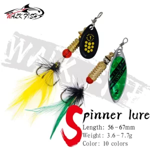 Colher Giratória WALK FISH 56mm a 69mm 3g a 7,7g para Predadores