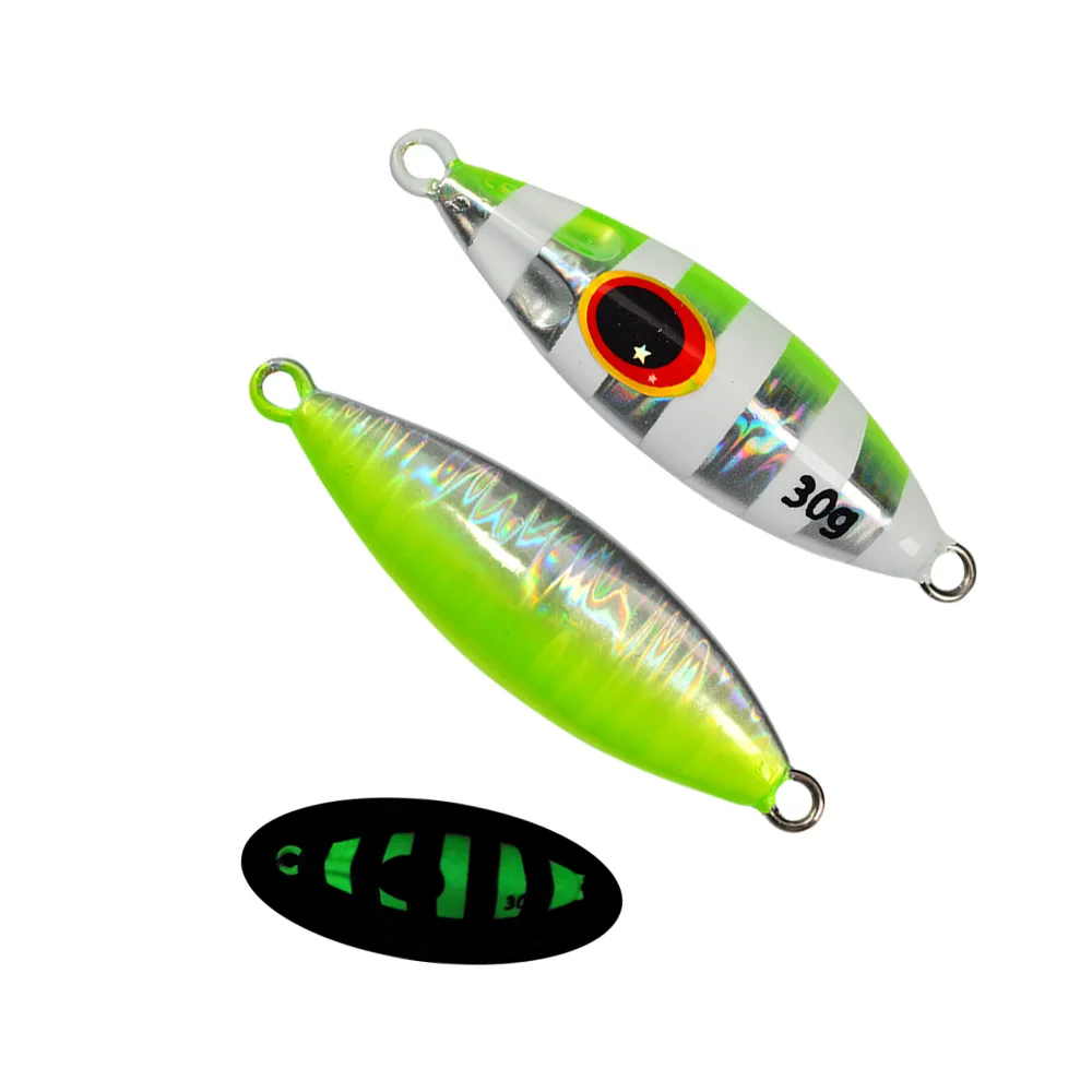 Jig Metálico Slow Pitch Luminescente 30g 40g 60g 80g 100g 120g sem Anzol - Image 21