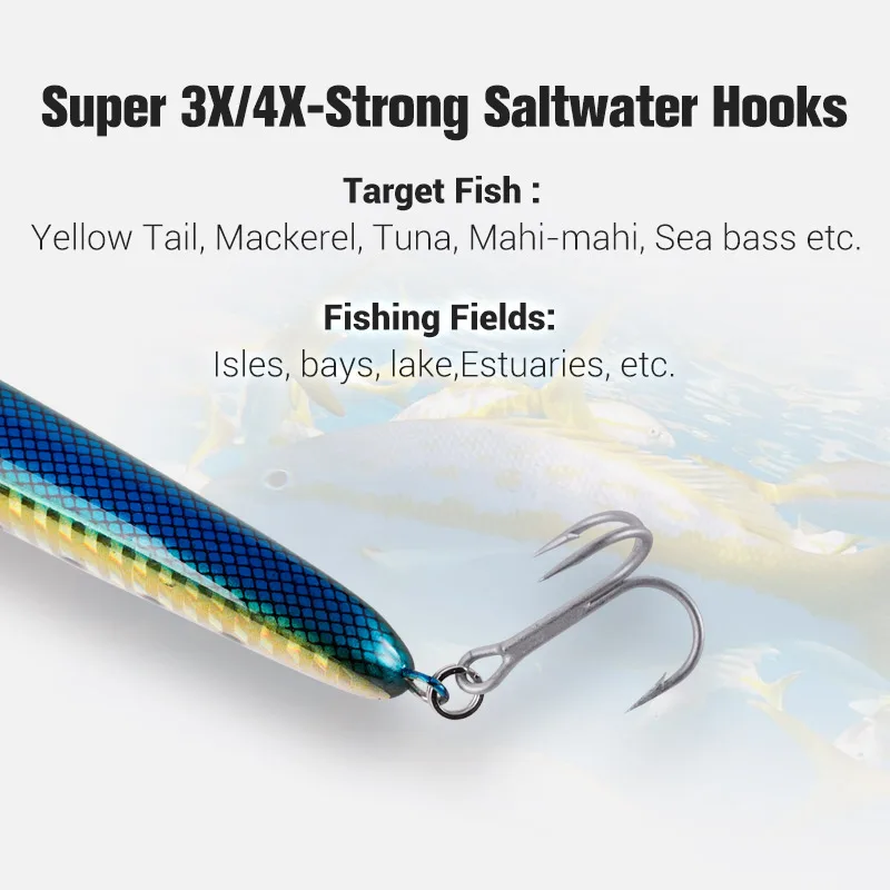 Stickbait Pencil Heavy Sinking NOEBY 115mm 64g 130mm 81g para Predadores de Mar - Image 5