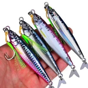 Jig Metálico Fast Sinking 20g 30g 40g 60g 80g para Shore Jigging e Vertical