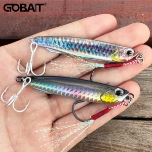 Jig Metálico Casting Jig GOBAIT 10g 20g 30g 40g com Penas para Predadores