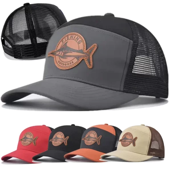 Boné Trucker de Pesca com Bordado Fishing Outdoors e Rede Respirável ...