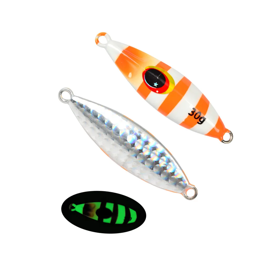 Jig Metálico Slow Pitch Luminescente 30g 40g 60g 80g 100g 120g sem Anzol - Image 20