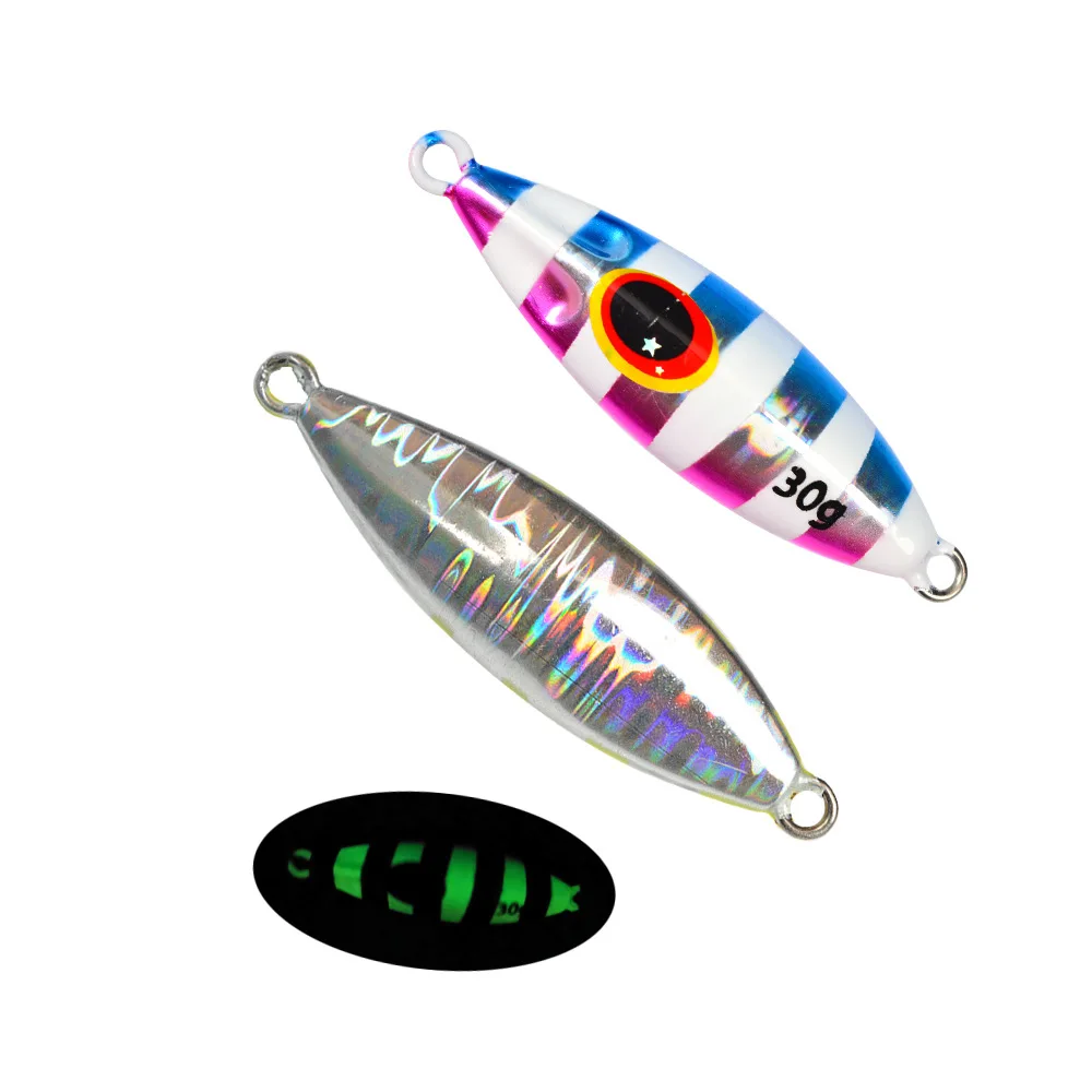 Jig Metálico Slow Pitch Luminescente 30g 40g 60g 80g 100g 120g sem Anzol - Image 12