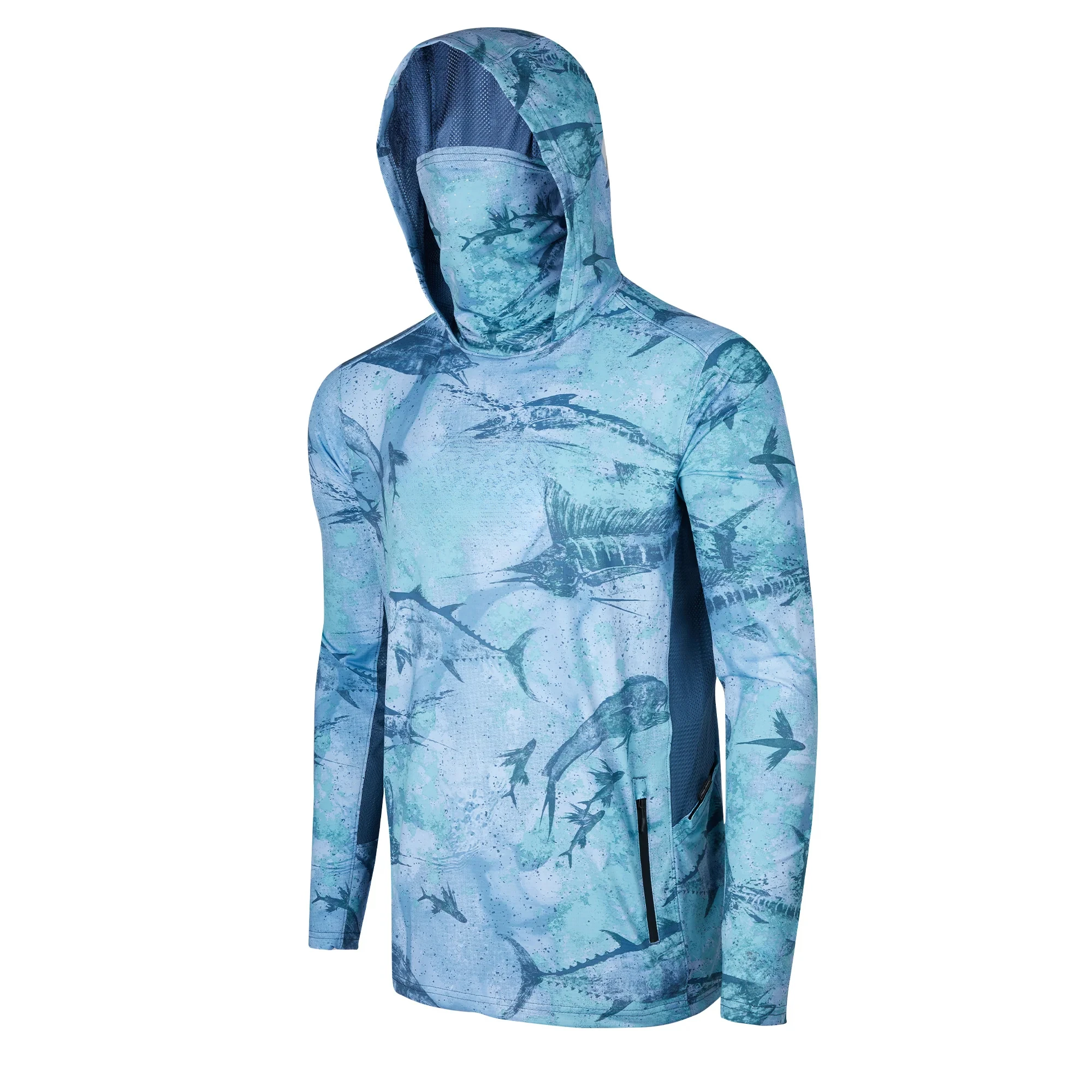 Camisola Técnica de Pesca com Capuz, Máscara Facial e Protecção UV UPF 50+ - Image 2