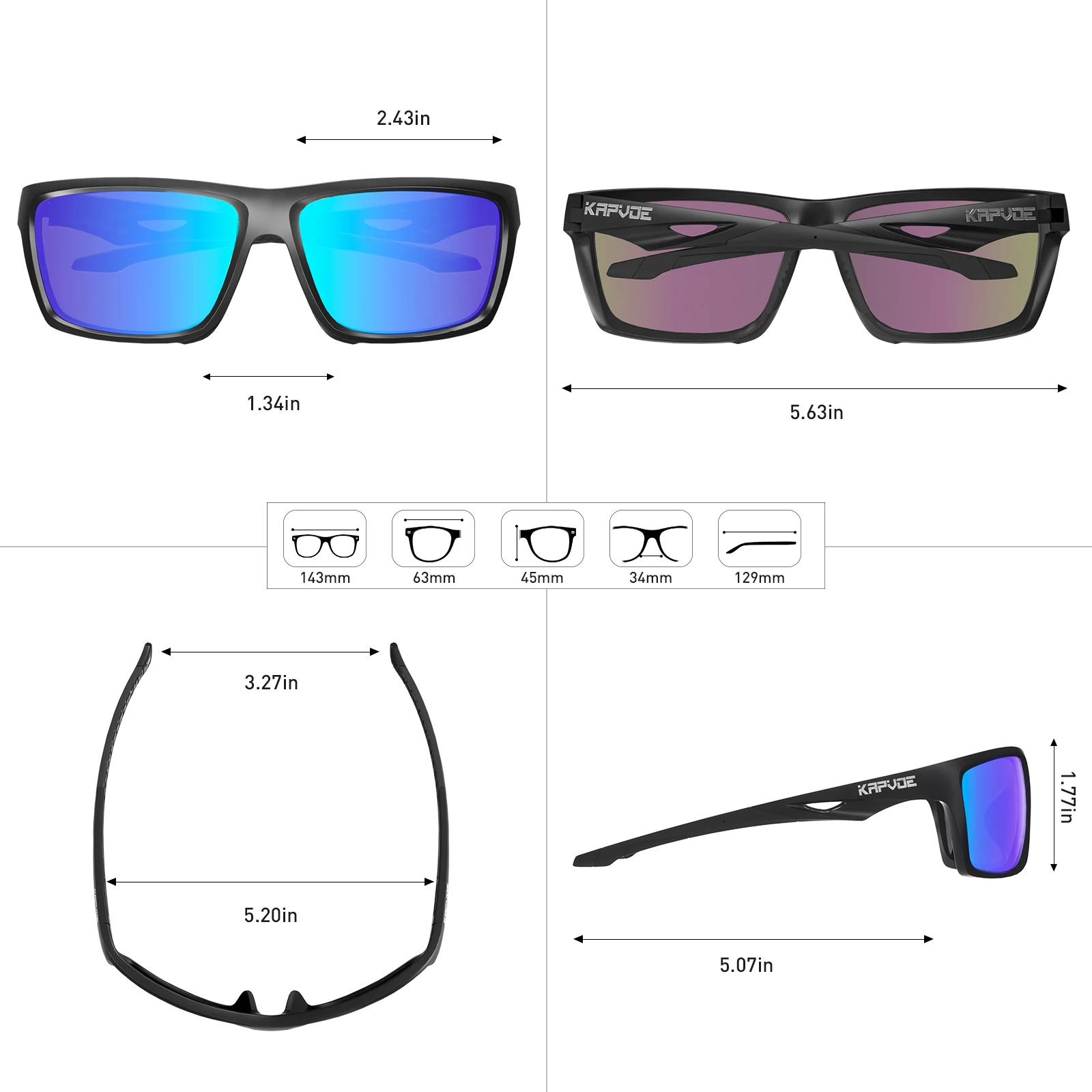 Óculos Polarizados Kapvoe UV400 HD para Pesca e Exterior - Image 6