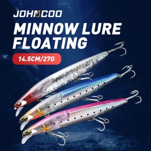 Minnow Swimbait Flutuante Johncoo 14,5cm 27g para Predadores