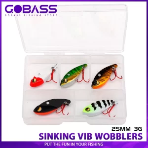 Conjunto 5 Vibe Blades Metálicas GOBASS 25mm 3g para Predadores