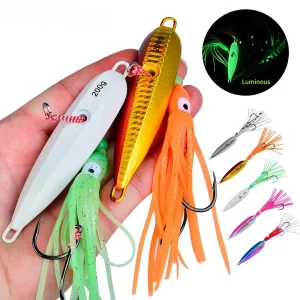 Inchiku Luminescente com Saia Octopus e Assist Hook 40g a 200g