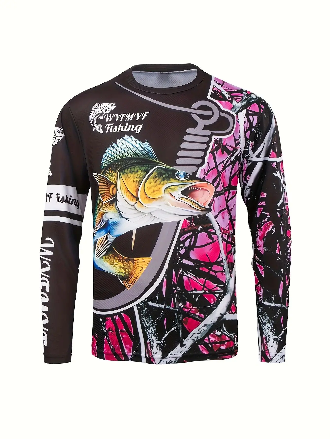Camisola Técnica de Pesca Estampada de Manga Comprida com Protecção Solar