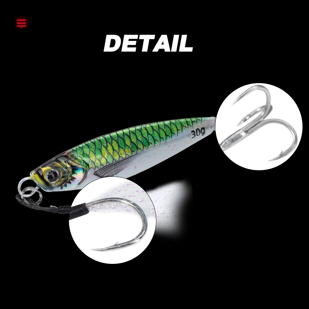 Jig Metálico Casting Jig Hunthouse 7g a 80g para Shore Jigging - Image 5