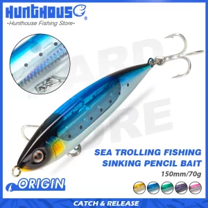 Stickbait Afundante Hunthouse 150mm 68g para Predadores de Mar