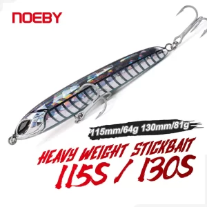Stickbait Pencil Heavy Sinking NOEBY 115mm 64g 130mm 81g para Predadores de Mar