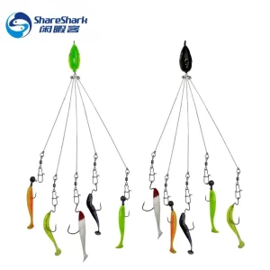 Montagem Alabama Rig de 5 Braços com Cabeça 3D para Vinis e Swimbaits