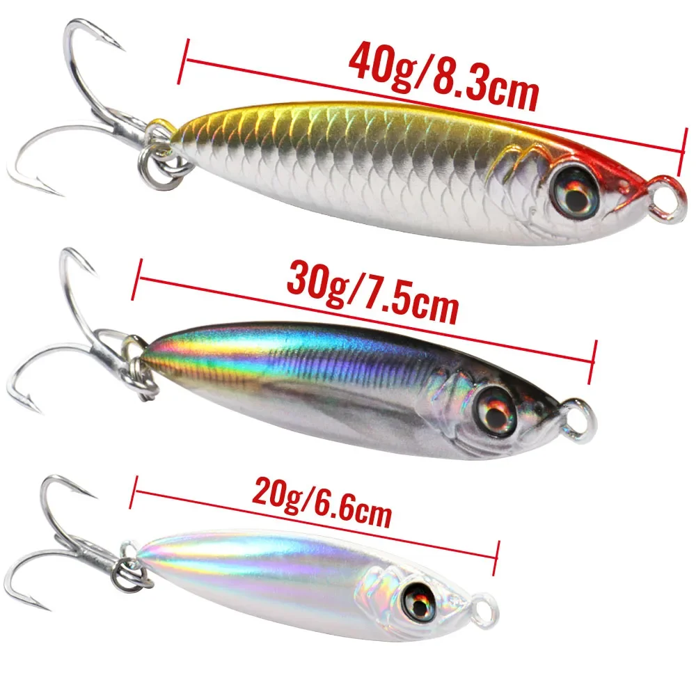 Jig Metálico Casting Jig GOBAIT 20g 30g 40g Holográfico para Predadores - Image 4