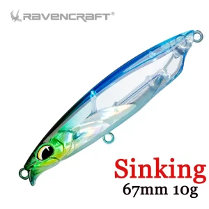 Amostra Pencil Ravencraft YY-PLUG 67mm 10g Slow Sinking para Predadores