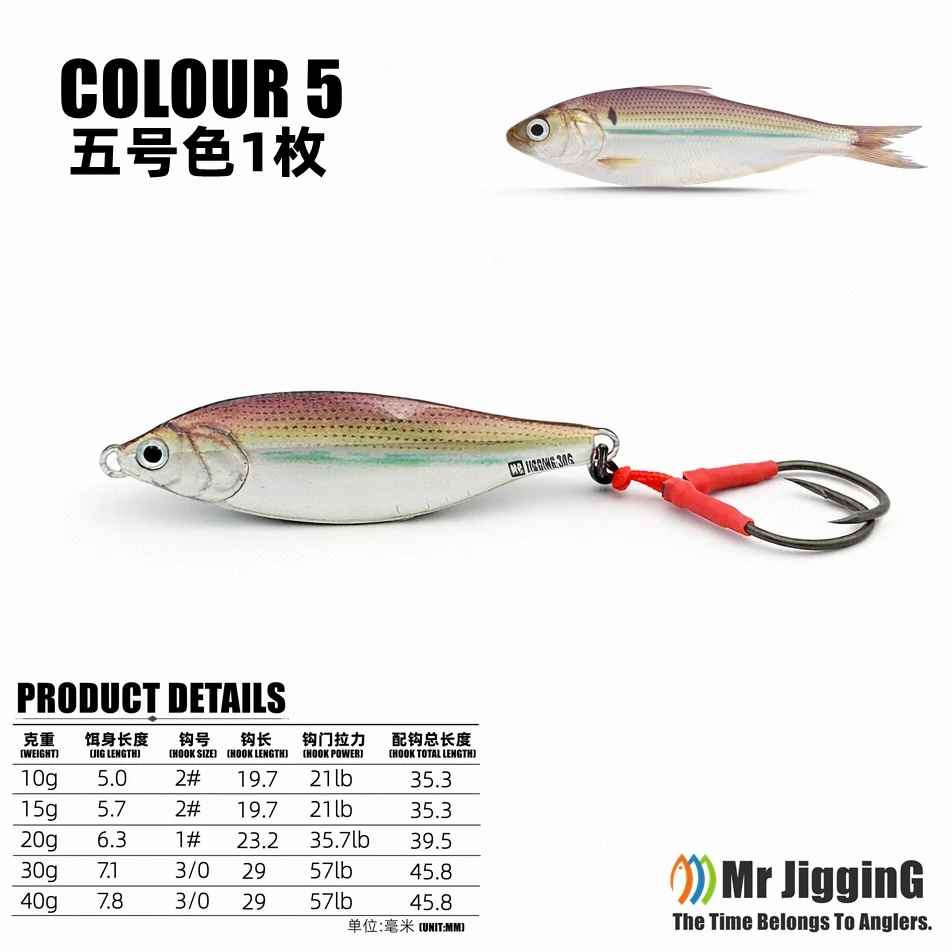 Jig Metálico Slow Fall Konosirus Mr JigginG 10g a 40g para Shore Jigging - Image 12