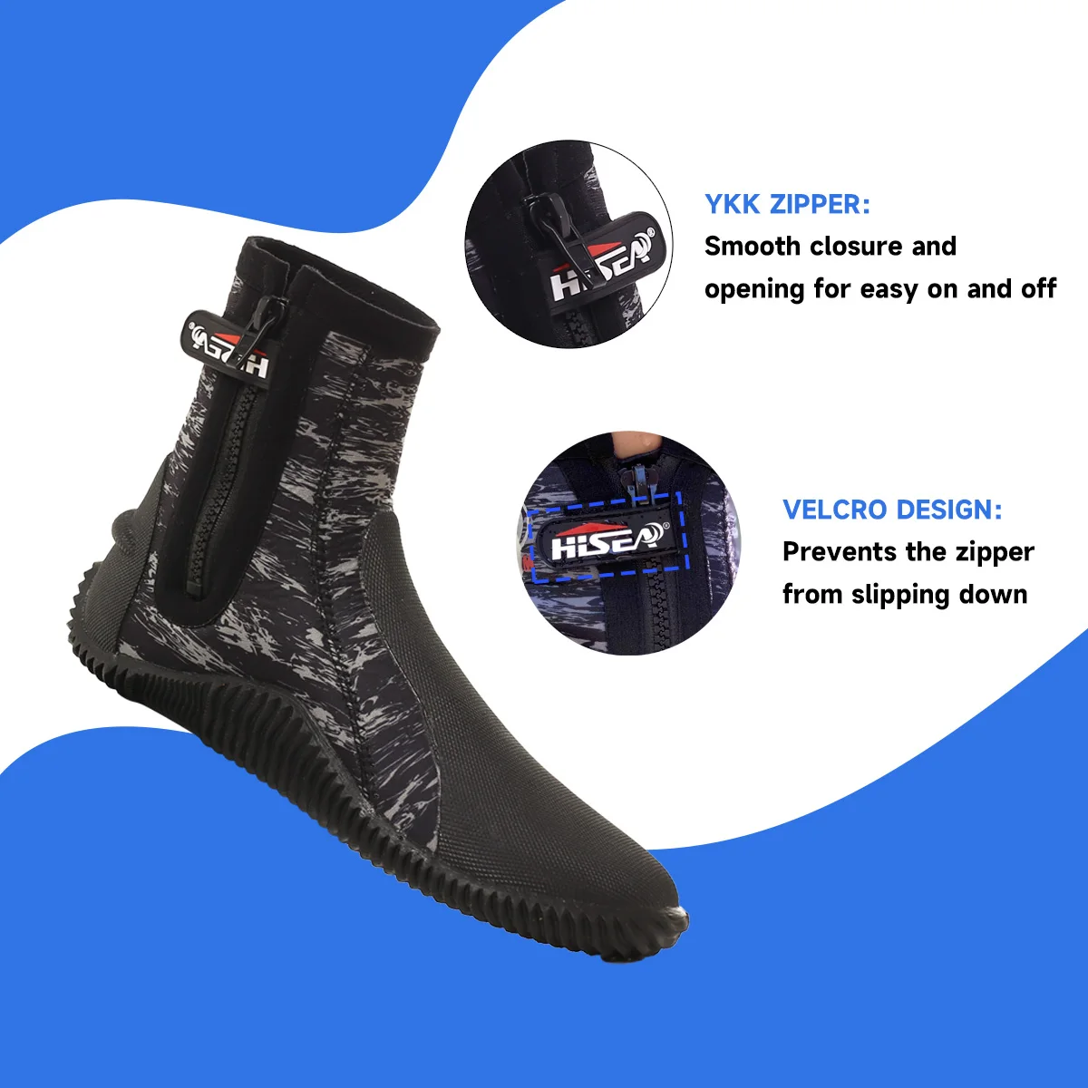 Botins de Neoprene HISEA 5mm Antiderrapantes para Pesca - Image 4