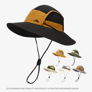 Chapéu de Pesca com Protecção Solar, Aba Larga e Capa de Pescoço