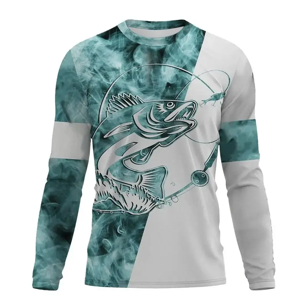 Camisola Técnica de Pesca Estampada de Manga Comprida com Protecção Solar - Image 8