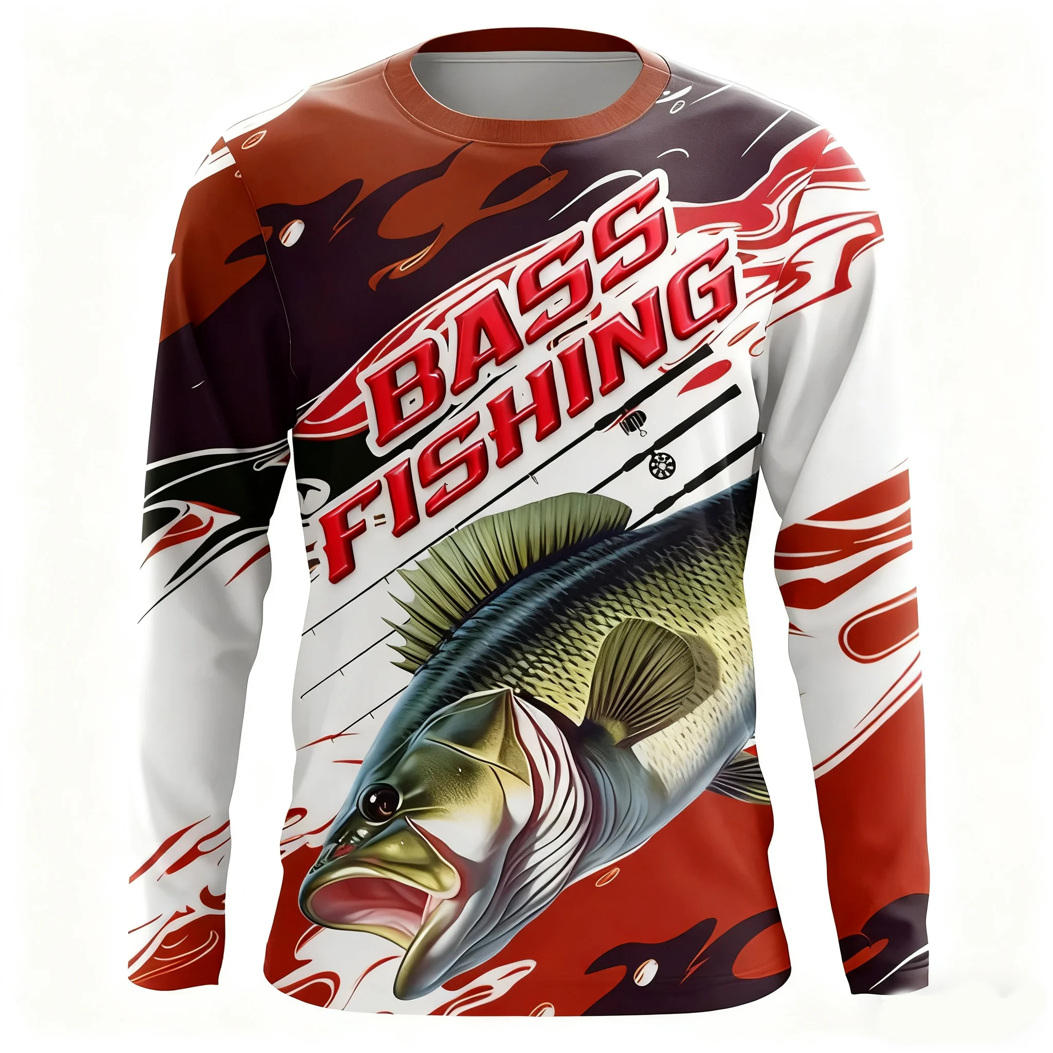 Camisola Técnica de Pesca Estampada de Manga Comprida com Protecção Solar - Image 2