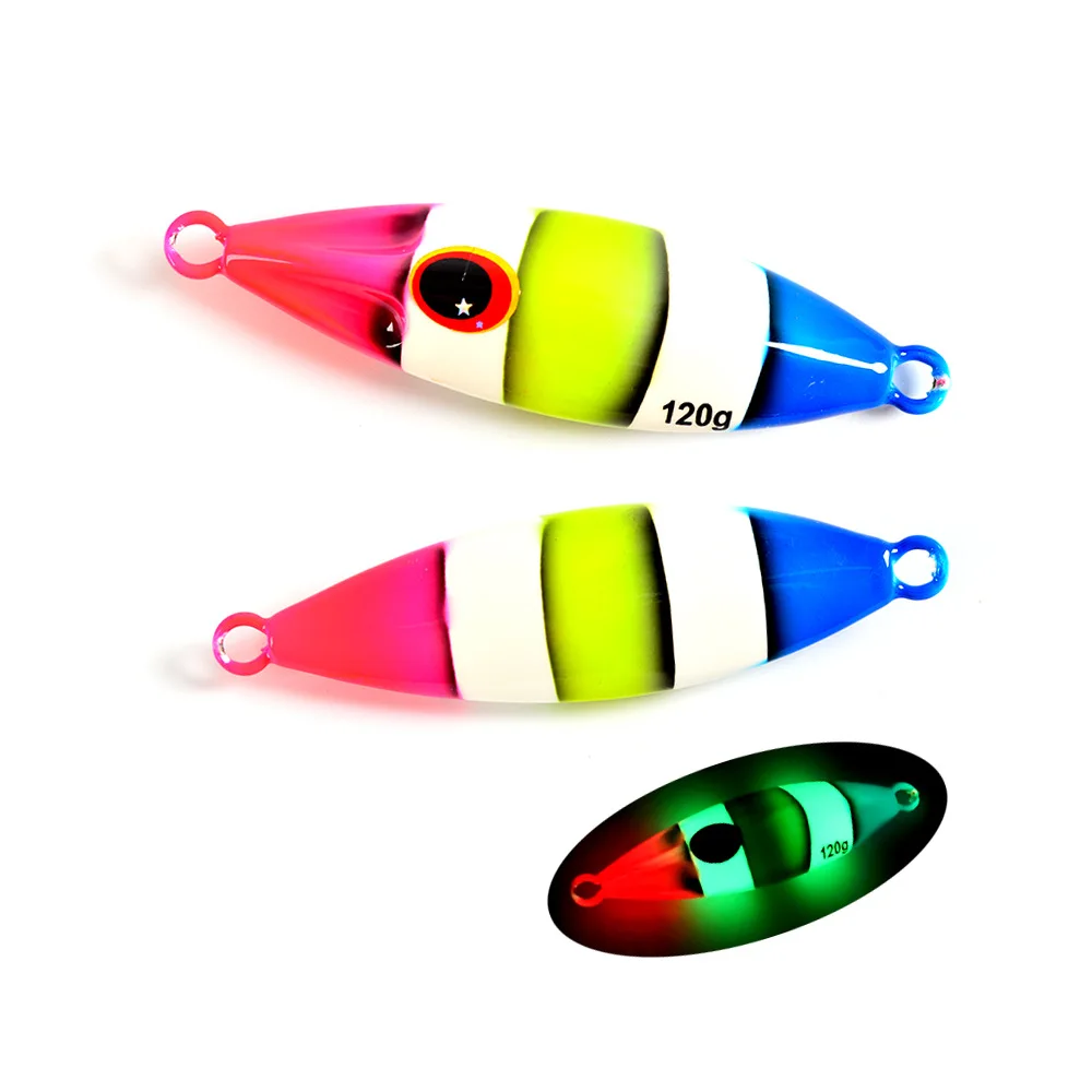 Jig Metálico Slow Pitch Luminescente 30g 40g 60g 80g 100g 120g sem Anzol - Image 15