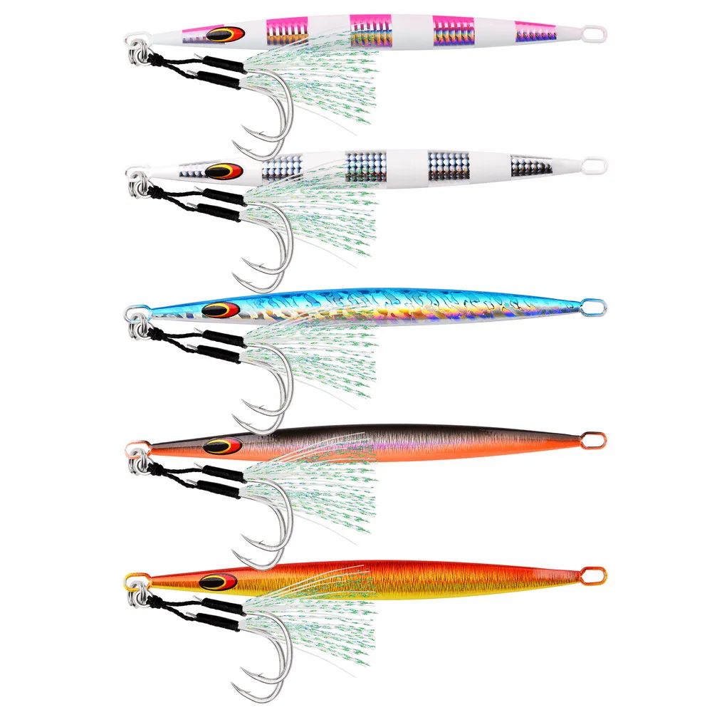 Conjunto 5 Jigs Metálicos Vertical Speed Jig Aorace 80g 120g 160g 200 - Image 7