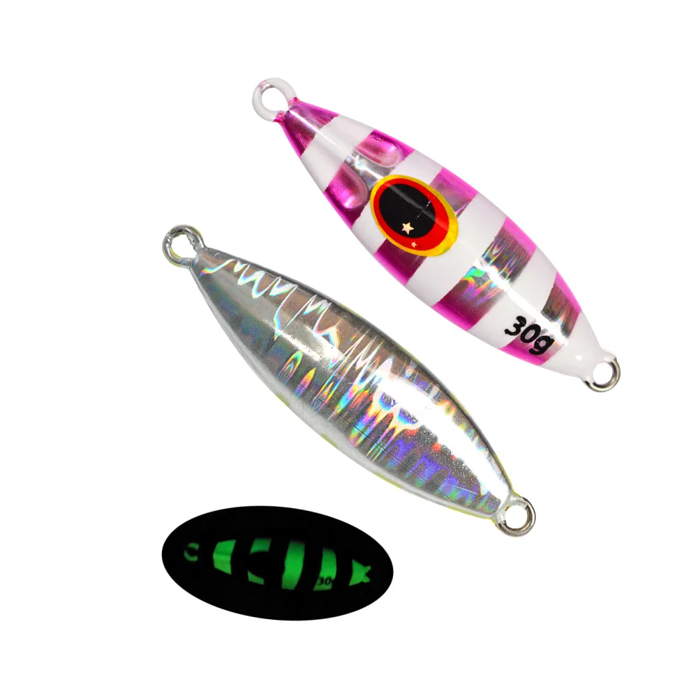 Jig Metálico Slow Pitch Luminescente 30g 40g 60g 80g 100g 120g sem Anzol - Image 17